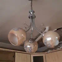 لوستر سه شعله استیل