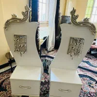 سرویس خواب با بوفه مدل الماس لاکچری چوب و چرم|تخت و سرویس خواب|اهواز, زیتون کارمندی|دیوار