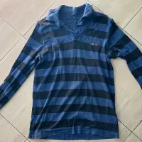 بلوز یقه دار ابی در حد نو