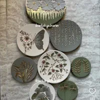 دیوارکوب های سفالی دستساز طلاکوب شده