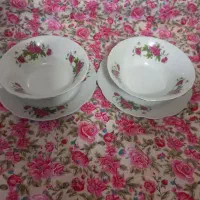 تعدادی ظرف چینی گلسرخی