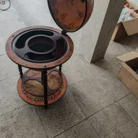 یک عدد بار چوبی عتیقه 3چرخ ومتحرک وگردون