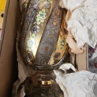 گلدان کریستال /اصل /جام /بزرگ طلاکوب|صنایع دستی و سایر لوازم تزئینی|قم, زنبیل آباد|دیوار