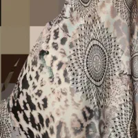 قواره پارچه چادری مجلسی سیلک ابریشم، زمینه صورتی