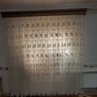 پرده حریر گل دار شایندار