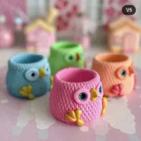 شات و جا مدادی طرح جغد جنس سنگ مصنوعی