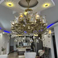 لوستر ۸ شاخه ۱۶ شعله  برنج