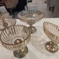 ظروف کریستال شامپاین پایه آبکاری برنز