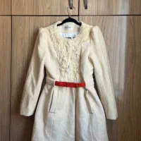 کت پشمی کرم رنگ