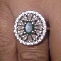 دو عدد انگشتر نقره نگین زمرد