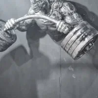 مجسمه کرگدن بدنساز مجسمه کرگدن وزنه بردار با هالتر|مجسمه، تندیس، ماکت|تهران, وردآورد|دیوار