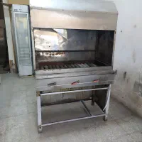 کباب پز صنعتی ۱۰۰سانتی همراه هود استیل و لوله ۵متر