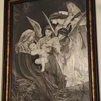 تابلوی سیاه قلم مادر