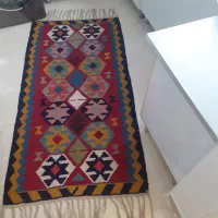 گلیم دست بافت پشم۱۰۰×۱۹۲ با رنگ طبیعی
