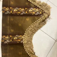 والان پرده قهوه ای همراه با دسته در حد نو