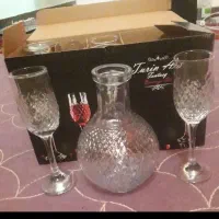 جام کریستال و ۶ عدد لیوان پایه دار|ظروف سرو و پذیرایی|اهواز, کمپلو شمالی|دیوار