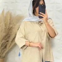 شومیز مانتویی صوفیا خنک شیک پوشاک کریمی