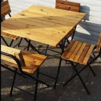 غذاخوری ۴نفره تاشو چوب روس