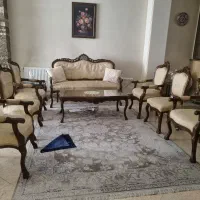 مبل استیل ۹ نفره با میز و عسلی