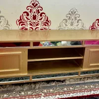 میز تلویزیون آیینه ای رنگ بژ