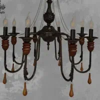 لوستر چوبی ۶ شاخه نئوکلاسیک