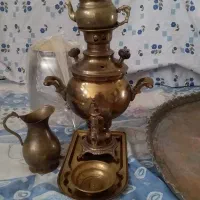 سماور برنز و سینی و جام