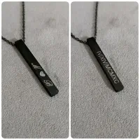 مکعب عشق استیل با حک دلخواه بهمراه زنجیر و جعبه