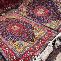 جفت ۶متری دستبافت تبریز زمینه سرمه ای
