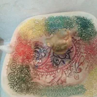 کاسه آبدوغ خیار آنتیک قدیمی با حکاکی و نقاشی زیبا|کلکسیون اشیاء عتیقه|کرج, اسدآباد|دیوار