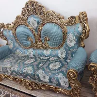 مبل سلطنتی ۹ نفره با میز ناهار خوری ۸ نفره|مبلمان خانگی و میز عسلی|گرمی, |دیوار