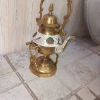 گوری برنجی همراه با پایه و گرد سوز هندی