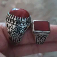 دو تا انگشتر نقره عقیق مردانه  بزرگ قدیمی دست ساز|جواهرات|تهران, لویزان|دیوار