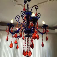 لوستر کریستال رنگی|لوستر و چراغ آویز|مشهد, کلاهدوز|دیوار