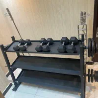 رَکِ دمبل صفحه و هالتر باشگاهی و خانگی حرفه ای