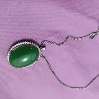 مدال نقره عقیق سبز