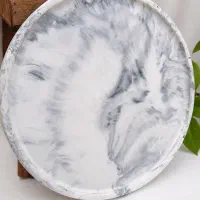 سینی گرد طرح مرمر سنگ مصنوعی