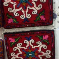 رو صندلی  کناره  پادری دست بافت  نو