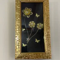 تابلو گل طلایی