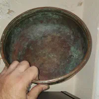 بادیه مسی قاجاری بزرگ، سنگین و جاندار|کلکسیون اشیاء عتیقه|کرمانشاه, |دیوار