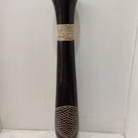 گلدان استوانه ای چوبی وبلور