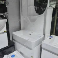 روشویی کابینتی۶۰سانت صفحه بلوطpvc/آینه باکسtolid|لوازم سرویس بهداشتی|بومهن, |دیوار