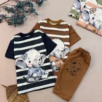 ست تیشرت شلوارک نخی