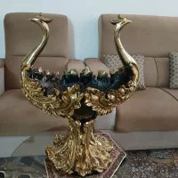 طاووس دکوری طلایی رنگ ثابت