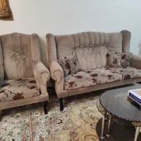 مبل راحتی سالم با جلو مبلی و عسلی