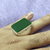 انگشترنقره دستساز یشم اصل افغان عیار925رکاب شیرازی