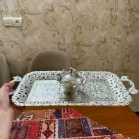 سینی و قندان آلتین اسری ترکیه، رنگ ثابت، کاملا نو|ظروف سرو و پذیرایی|اصفهان, بهارستان|دیوار