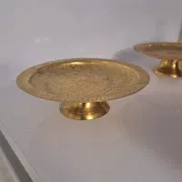 شیرینی خوری پایه دار برنز با شش عدد بشقاب|کلکسیون اشیاء عتیقه|سهند, |دیوار