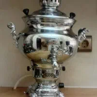 سماور گازی اکسیر بهمراه قوری بدون در حدنو 6 لیتری