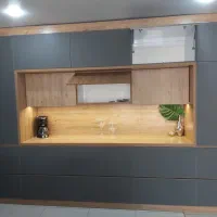 کابینت پله ای دو رنگ انتی فینگر و طرح چوب برجسته|مصالح و تجهیزات ساختمان|بوشهر, |دیوار