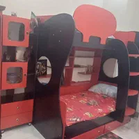 سرویس خواب کودک و نوجوان دوطبقه همراه کمد|تخت و سرویس خواب|پاکدشت, خاتون آباد|دیوار